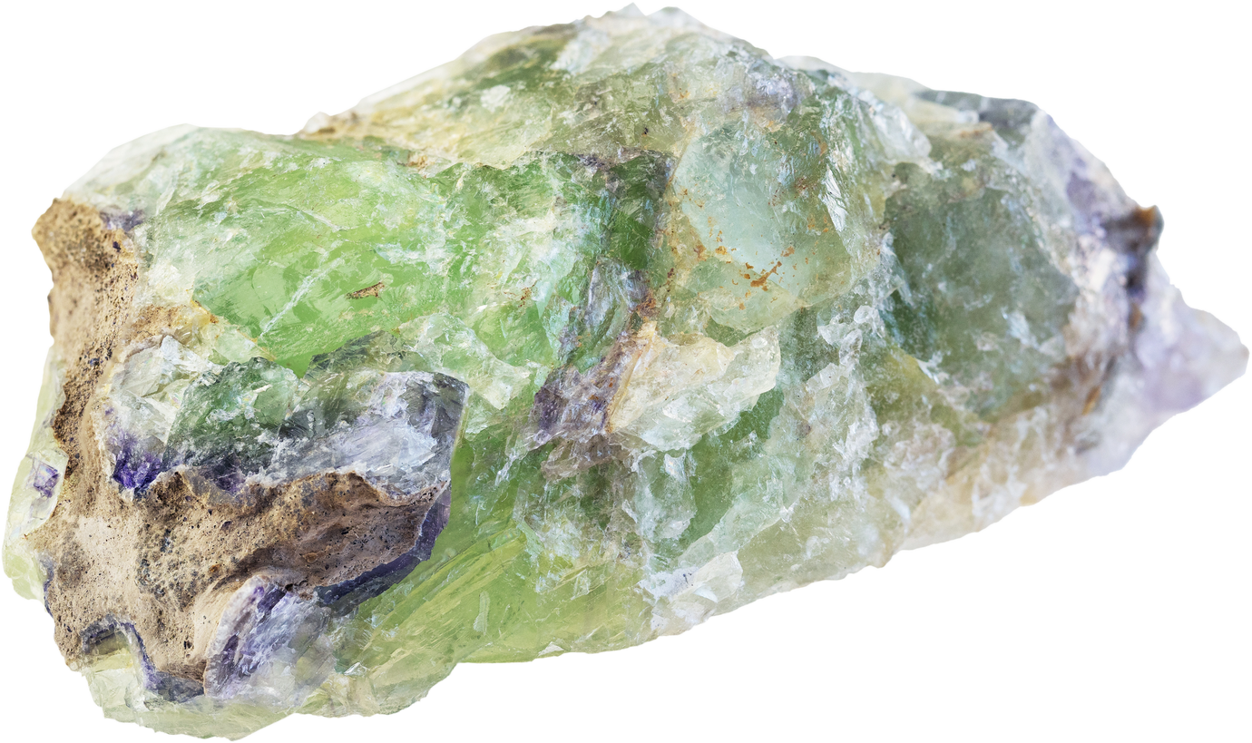 Rough Green Beryl with Alexandrite Crystals